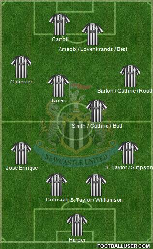 Newcastle United Formation 2010