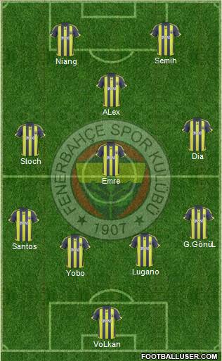 Fenerbahçe SK Formation 2010