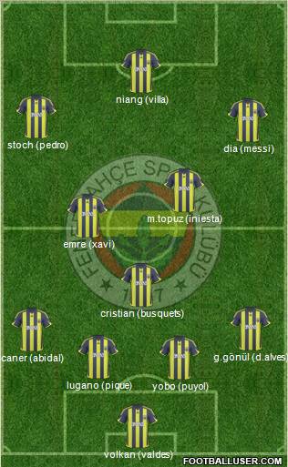 Fenerbahçe SK Formation 2010