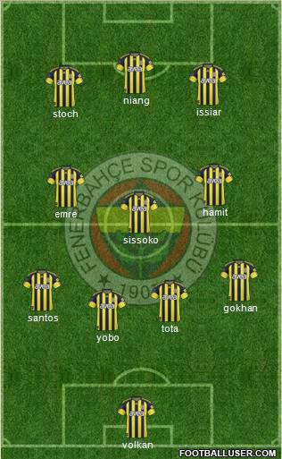 Fenerbahçe SK Formation 2010