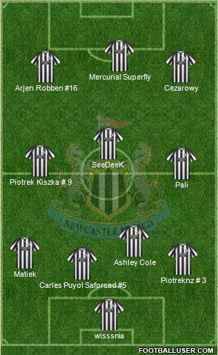 Newcastle United Formation 2010