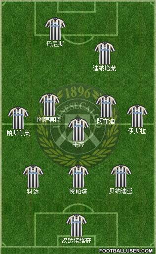 Udinese Formation 2011