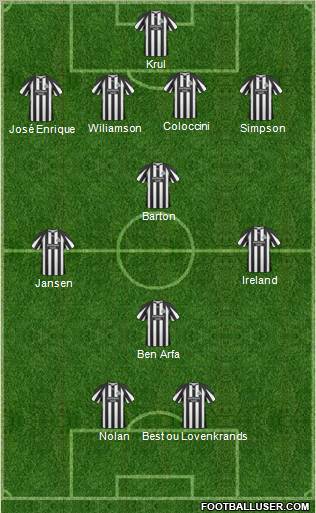 Newcastle United Formation 2011