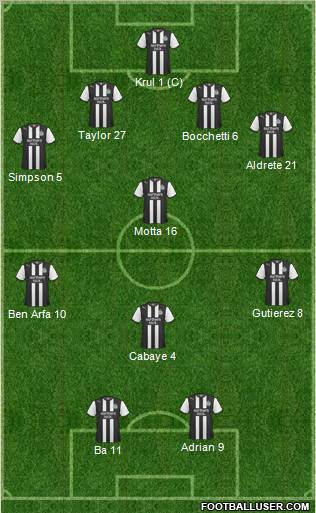 Newcastle United Formation 2011