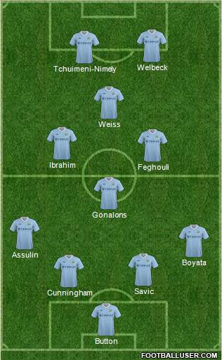 Manchester City Formation 2011