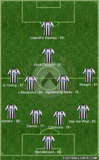 Udinese Formation 2011