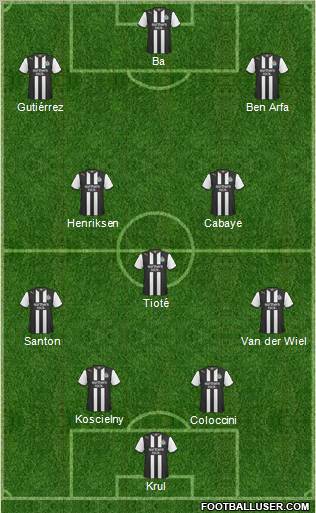 Newcastle United Formation 2012