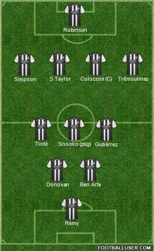 Newcastle United Formation 2012