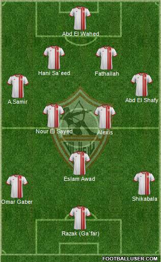 Zamalek Sporting Club Formation 2012