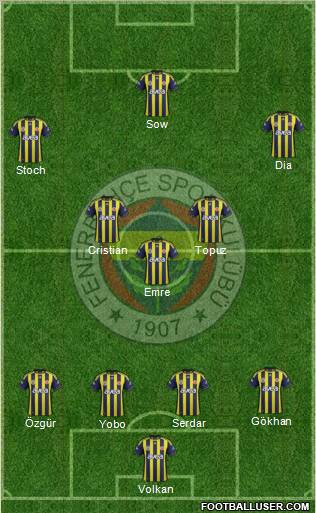 Fenerbahçe SK Formation 2012