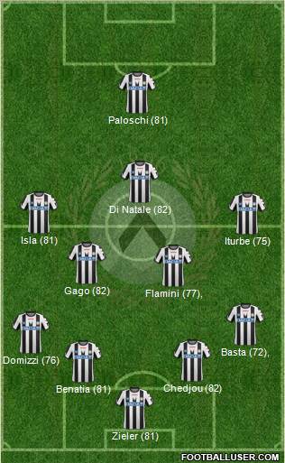 Udinese Formation 2012