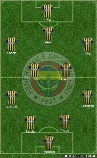 Fenerbahçe SK Formation 2012