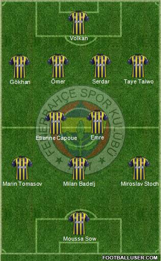 Fenerbahçe SK Formation 2012