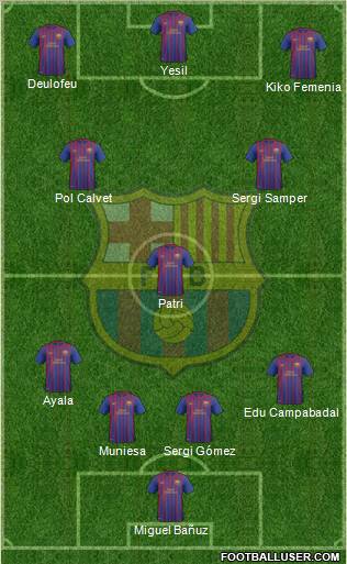 F.C. Barcelona B Formation 2012