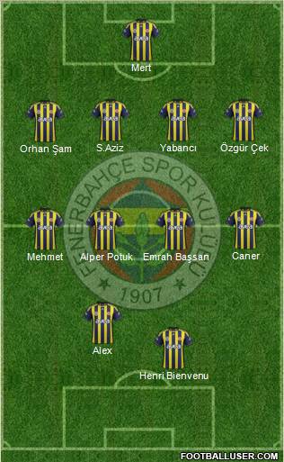 Fenerbahçe SK Formation 2012