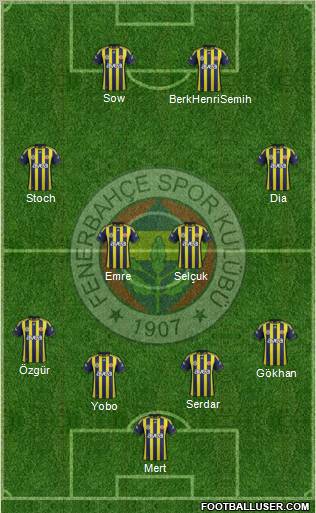 Fenerbahçe SK Formation 2012