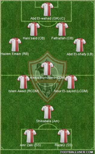 Zamalek Sporting Club Formation 2012