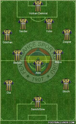 Fenerbahçe SK Formation 2012