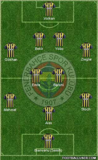 Fenerbahçe SK Formation 2012