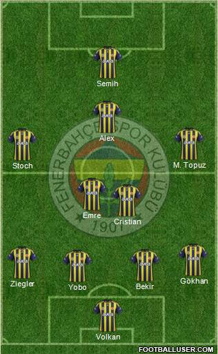 Fenerbahçe SK Formation 2012