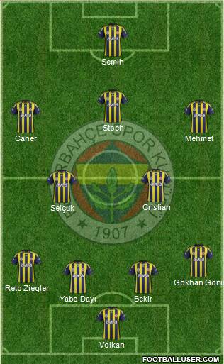 Fenerbahçe SK Formation 2012