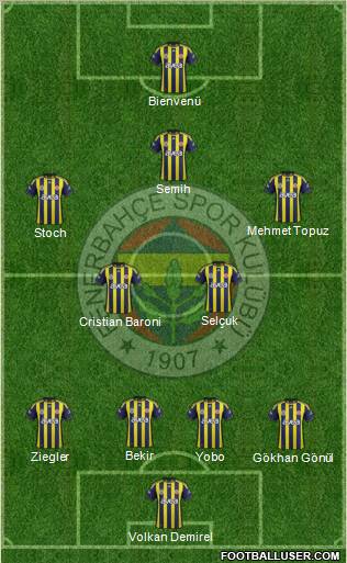 Fenerbahçe SK Formation 2012