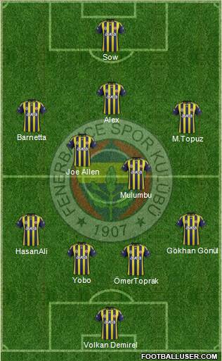 Fenerbahçe SK Formation 2012