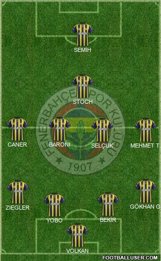 Fenerbahçe SK Formation 2012