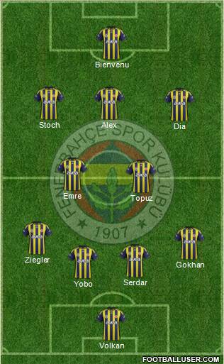 Fenerbahçe SK Formation 2012