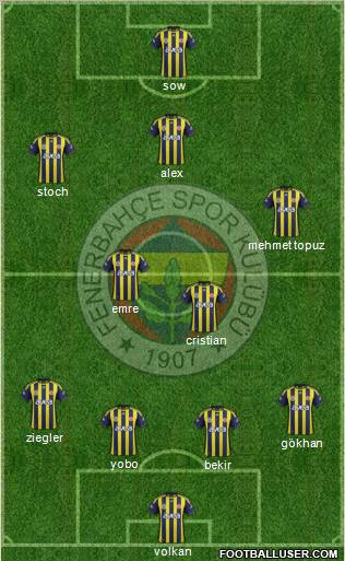 Fenerbahçe SK Formation 2012