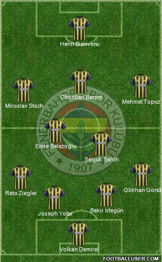 Fenerbahçe SK Formation 2012