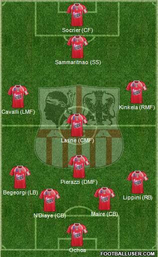 Athletic Club Ajaccien Football Formation 2012