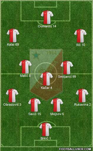 FK Vojvodina Novi Sad Formation 2012