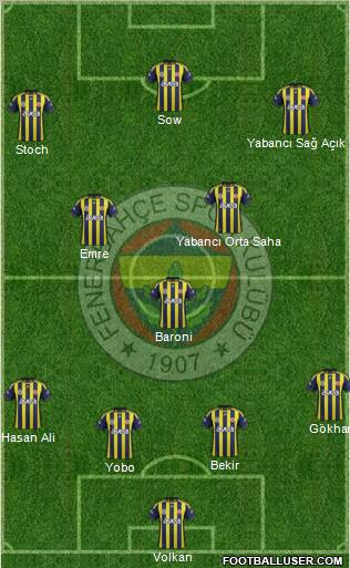 Fenerbahçe SK Formation 2012