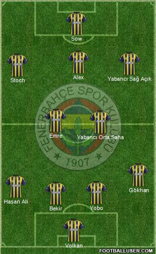 Fenerbahçe SK Formation 2012