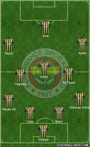 Fenerbahçe SK Formation 2012