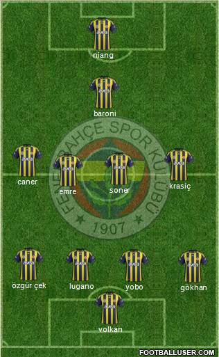 Fenerbahçe SK Formation 2012