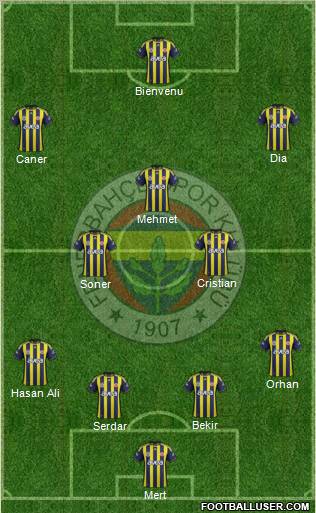 Fenerbahçe SK Formation 2012