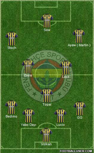 Fenerbahçe SK Formation 2012