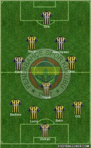 Fenerbahçe SK Formation 2012