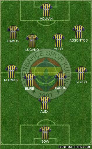 Fenerbahçe SK Formation 2012