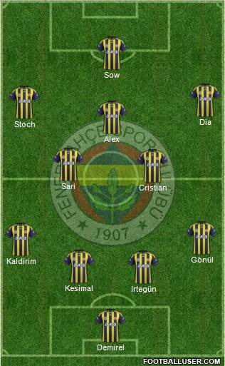 Fenerbahçe SK Formation 2012