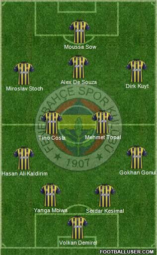 Fenerbahçe SK Formation 2012