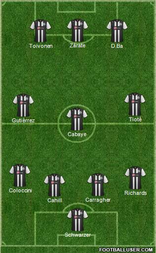 Newcastle United Formation 2012