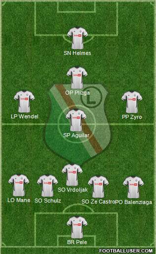 Legia Warszawa Formation 2012