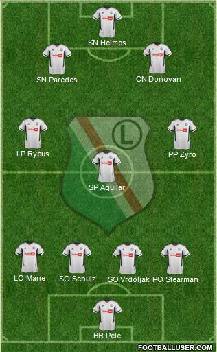 Legia Warszawa Formation 2012