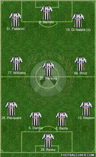 Udinese Formation 2012