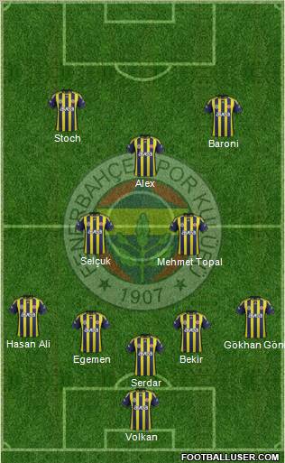 Fenerbahçe SK Formation 2012