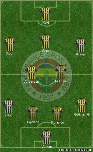 Fenerbahçe SK Formation 2012