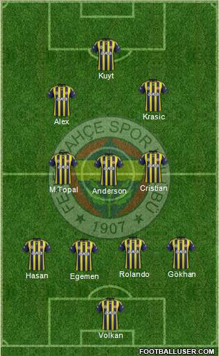 Fenerbahçe SK Formation 2012